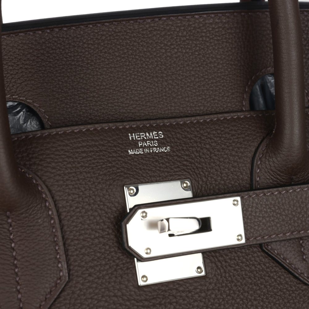 Pre-owned Hermes HAC Birkin 40 Ecorce Togo Palladium Hardware - Image 7