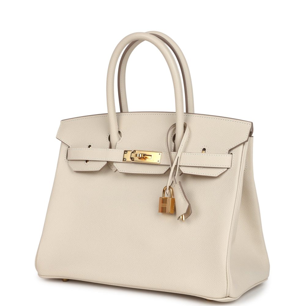 Pre-owned Hermes Birkin 30 Craie Epsom Gold Hardware - Image 5