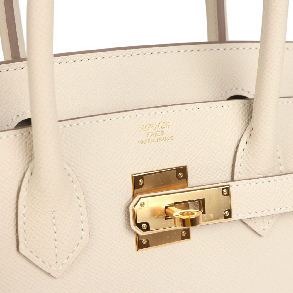Pre-owned Hermes Birkin 30 Craie Epsom Gold Hardware - Image 7