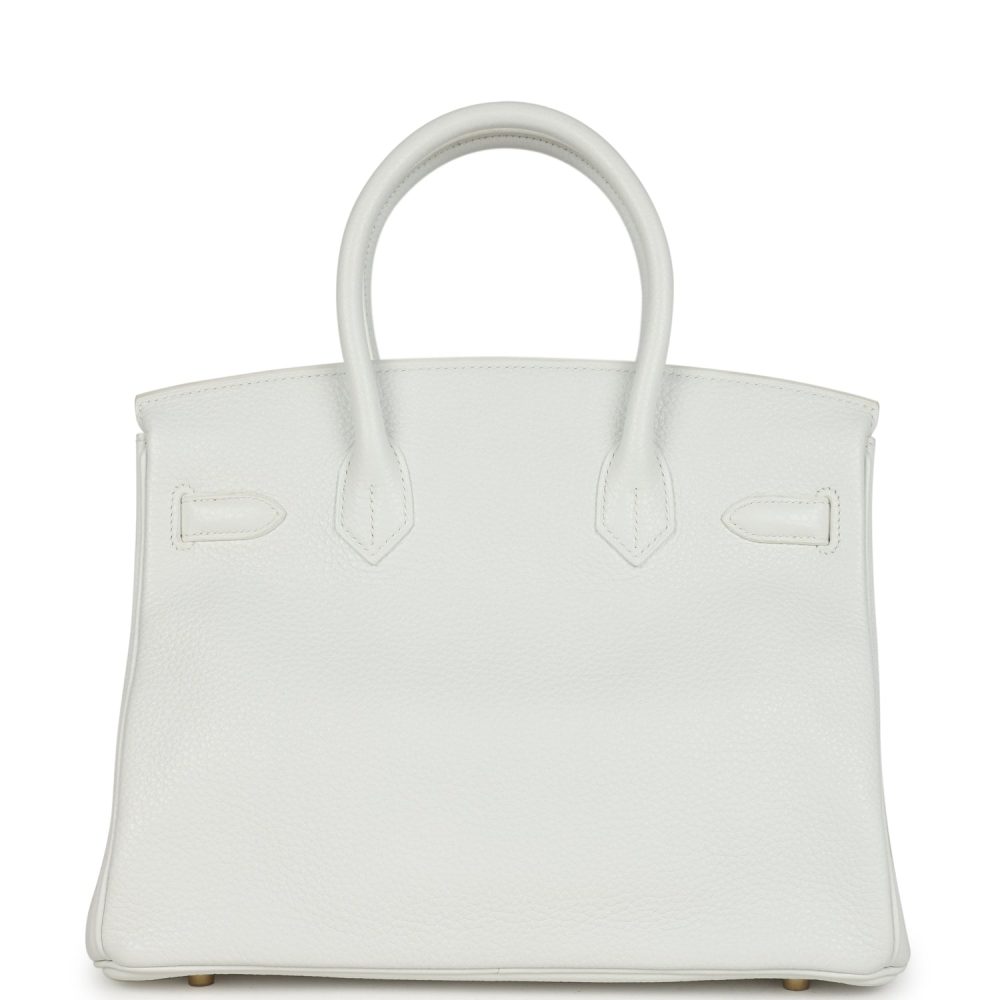 Pre-owned Hermes Birkin 30 White Clemence Gold Hardware - Image 4