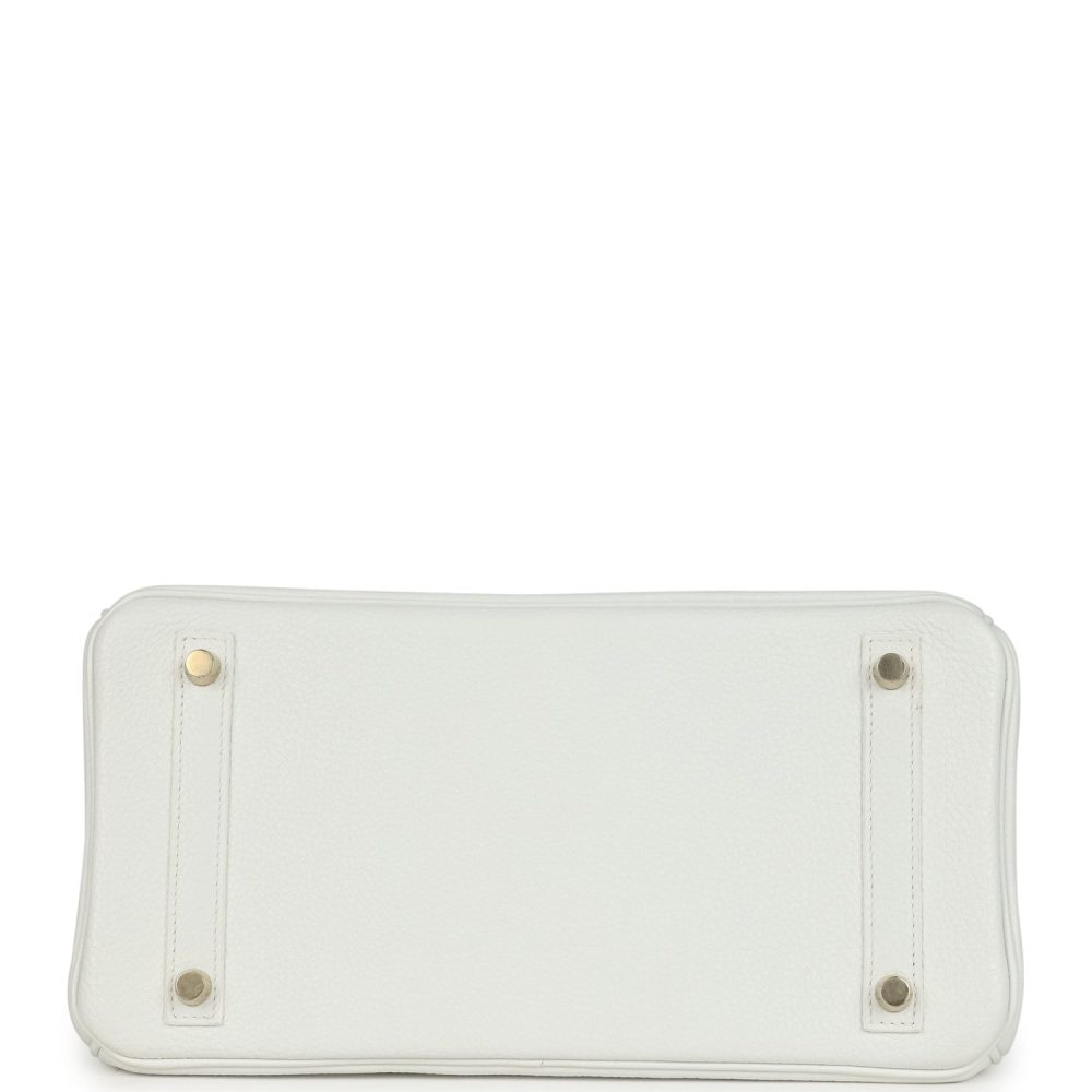 Pre-owned Hermes Birkin 30 White Clemence Gold Hardware - Image 6