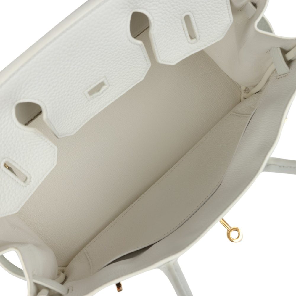Pre-owned Hermes Birkin 30 White Clemence Gold Hardware - Image 8