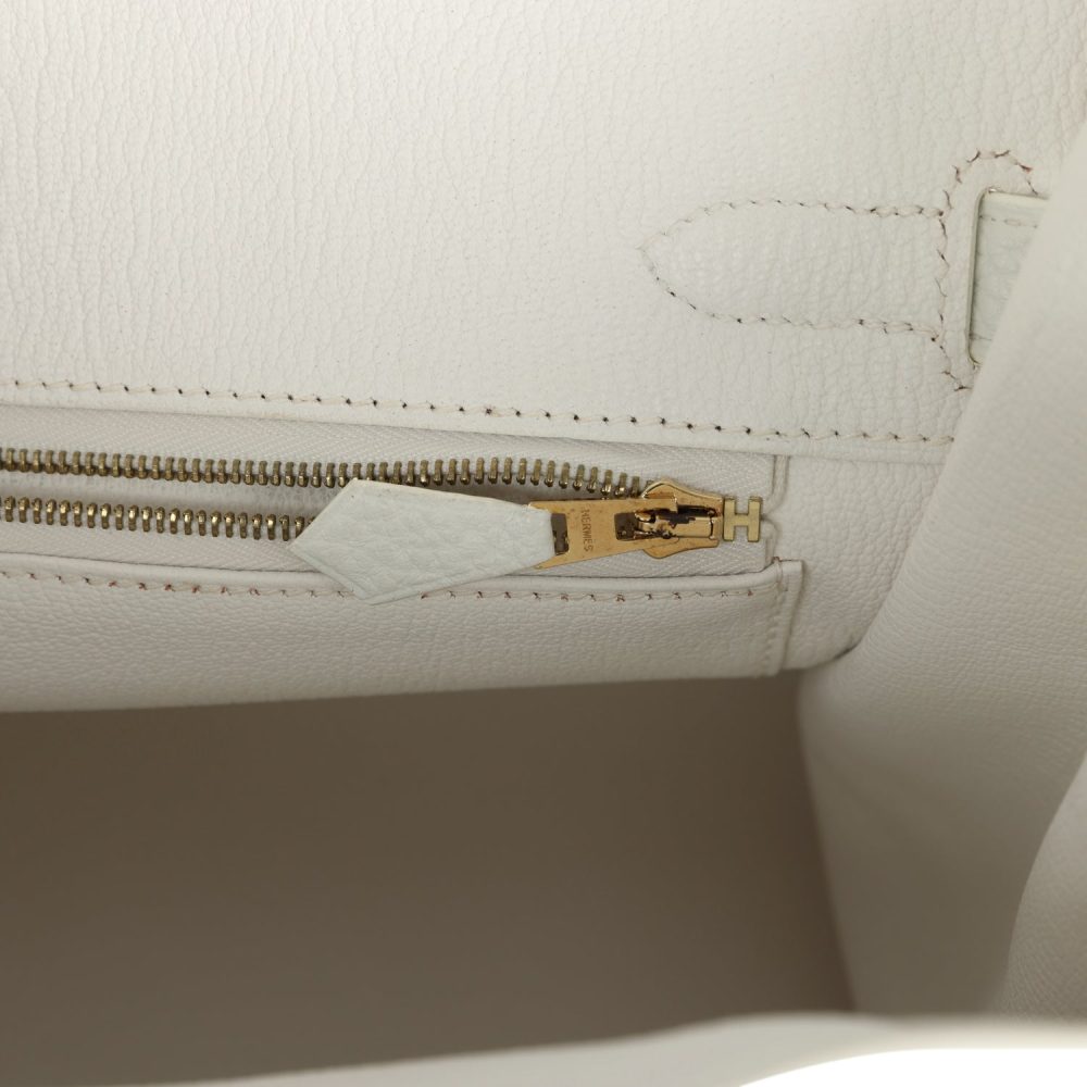 Pre-owned Hermes Birkin 30 White Clemence Gold Hardware - Image 9