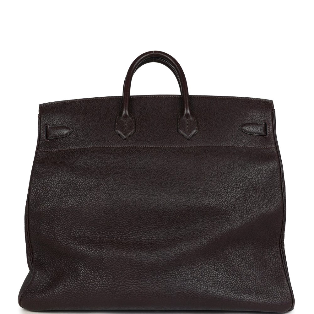 Vintage Hermes Birkin HAC 50 Maroon Fonce Fjord Palladium Hardware - Image 4
