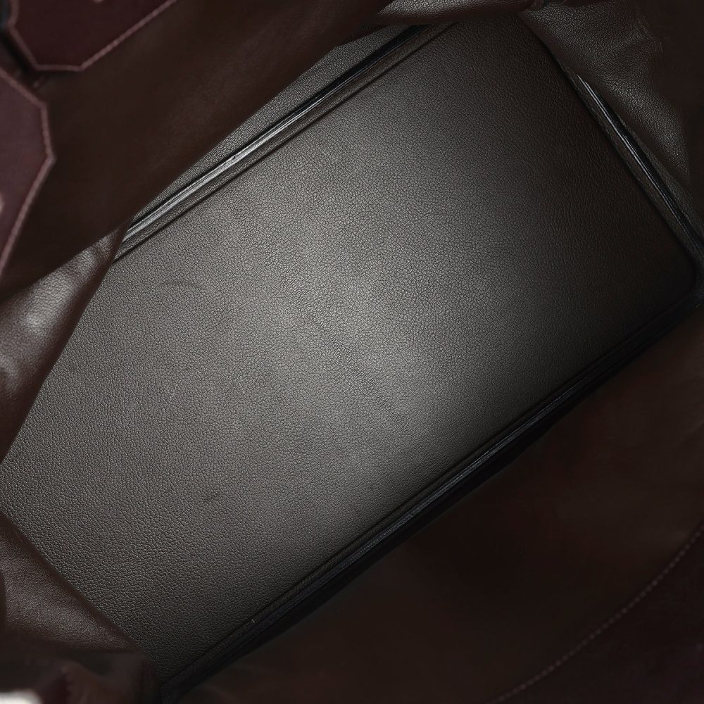 Vintage Hermes Birkin HAC 50 Maroon Fonce Fjord Palladium Hardware - Image 8
