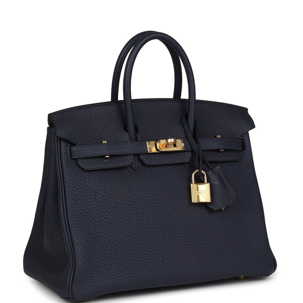 Hermes Birkin 25 Bleu Nuit Togo Gold Hardware - Image 2