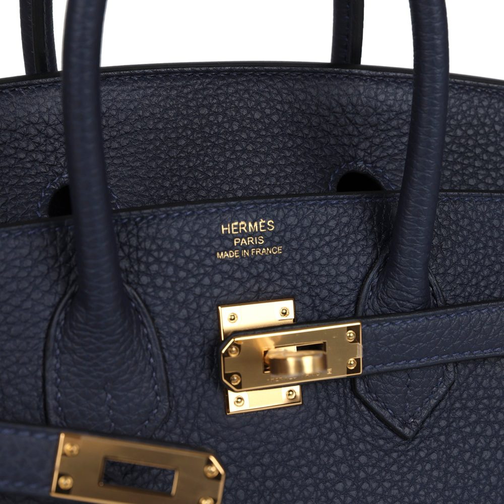 Hermes Birkin 25 Bleu Nuit Togo Gold Hardware - Image 7