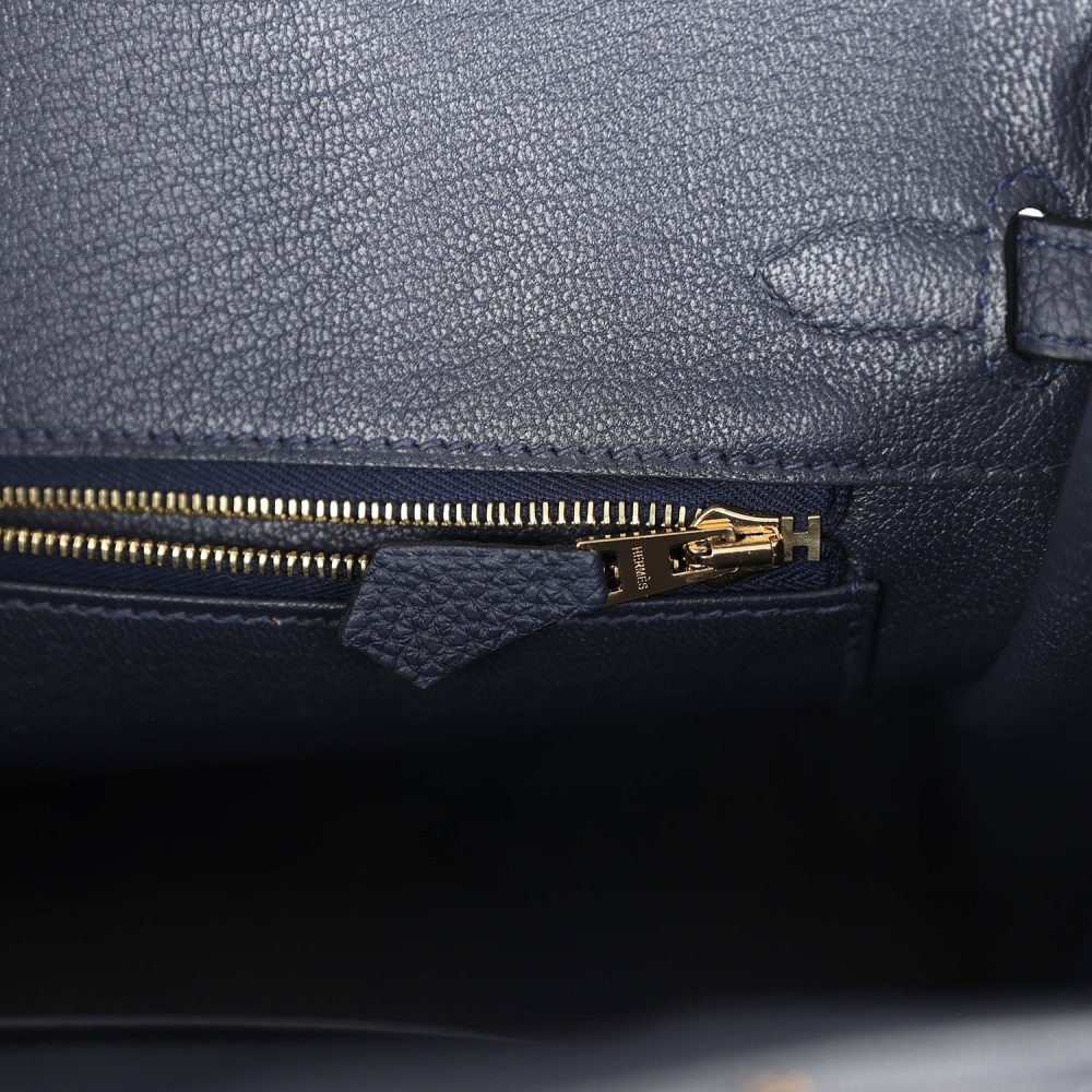 Hermes Birkin 25 Bleu Nuit Togo Gold Hardware - Image 9