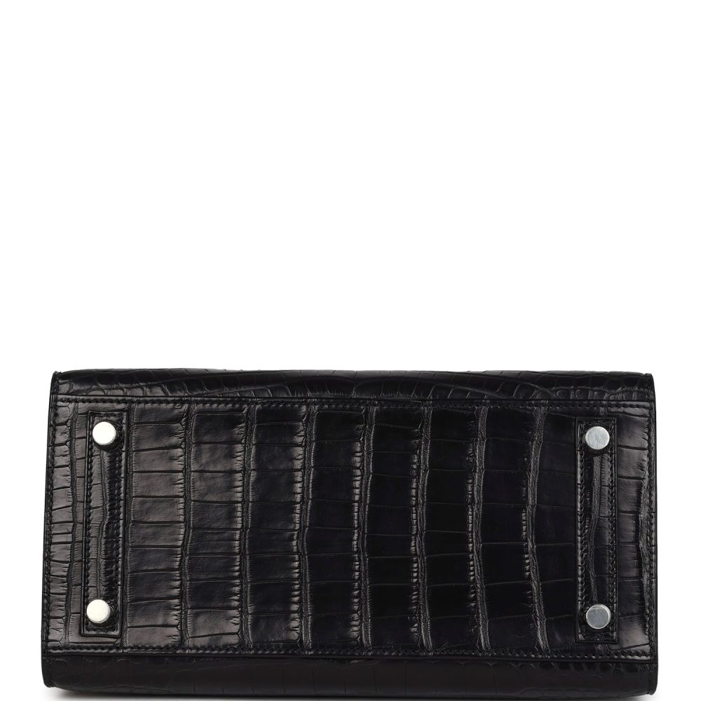 Hermes Birkin Sellier 25 Black Matte Alligator Palladium Hardware - Image 6