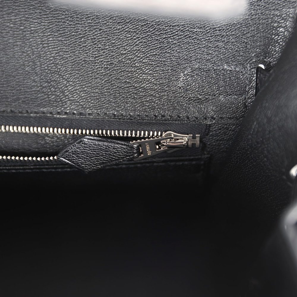 Hermes Birkin Sellier 25 Black Matte Alligator Palladium Hardware - Image 9