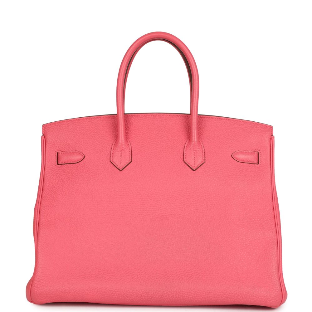 Pre-owned Hermes Birkin 35 Rose Lipstick Togo Palladium Hardware - Image 4