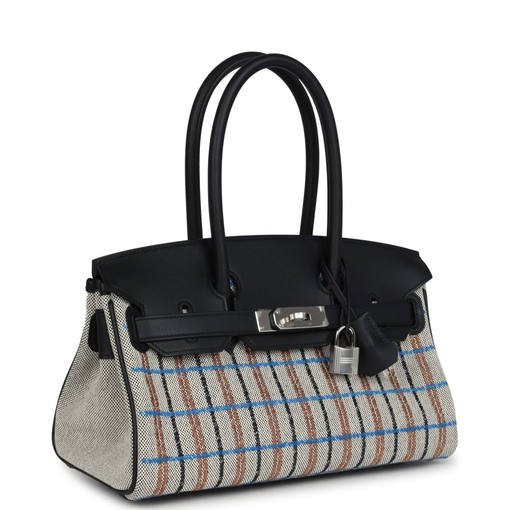 Hermes Shoulder Birkin Light 29 Multicolor Toile and Black Swift Palladium Hardware - Image 2