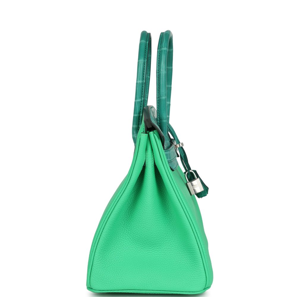 Hermes Birkin 30 Vert Comics Togo and Vert Jade Niloticus Crocodile Touch Palladium Hardware - Image 3