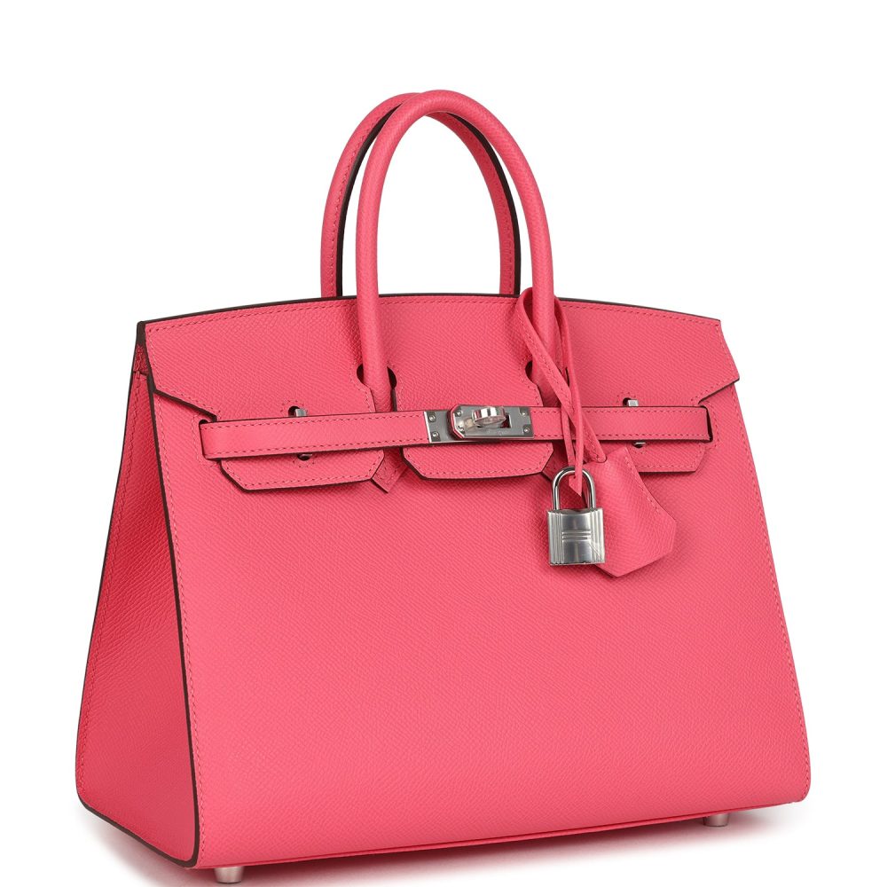 Hermes Birkin Sellier 25 Rose Azalee Epsom Palladium Hardware - Image 2