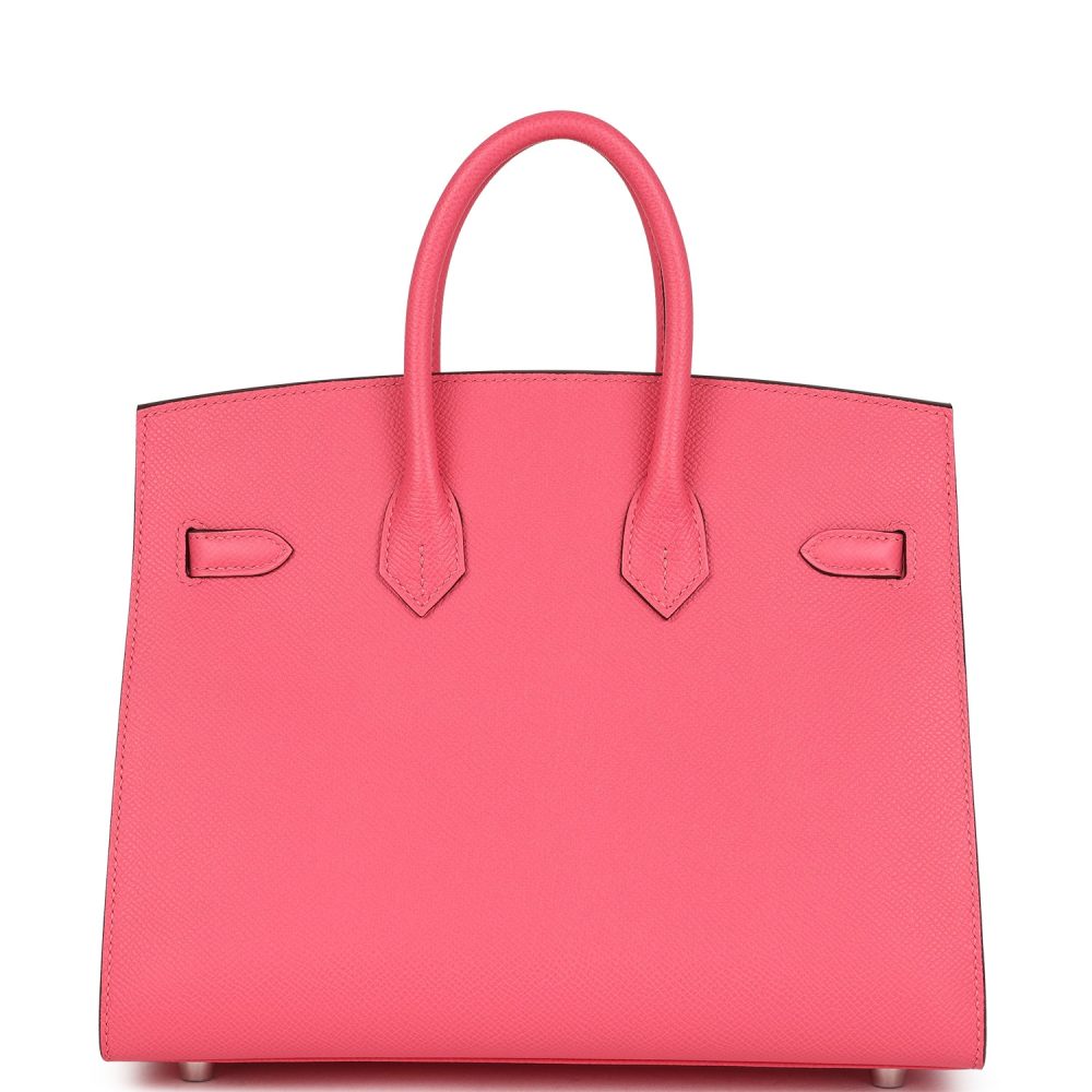 Hermes Birkin Sellier 25 Rose Azalee Epsom Palladium Hardware - Image 4