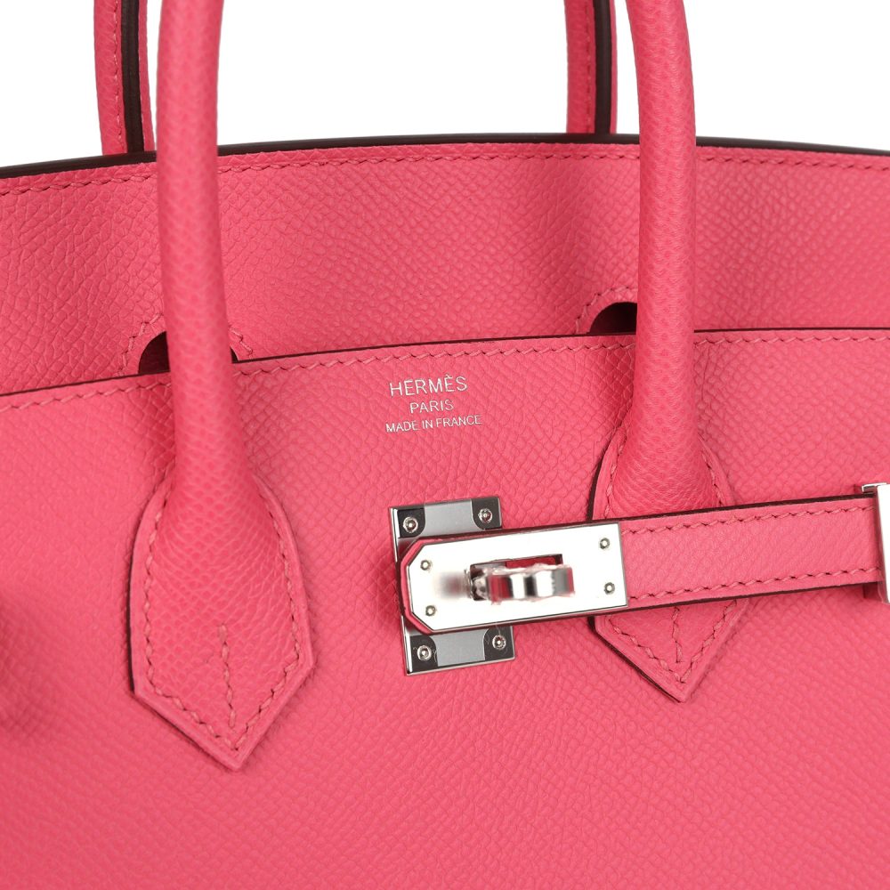 Hermes Birkin Sellier 25 Rose Azalee Epsom Palladium Hardware - Image 7