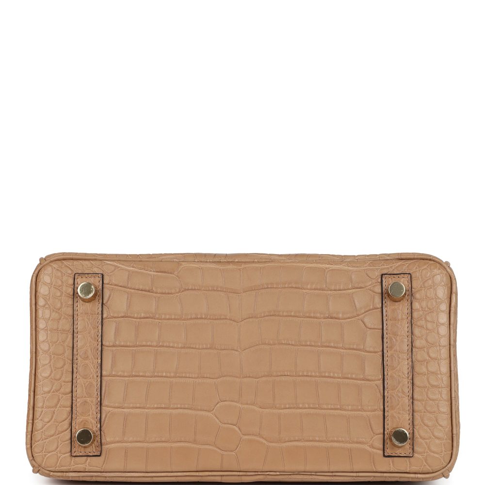Hermes Birkin 25 Chai Matte Alligator Gold Hardware - Image 6