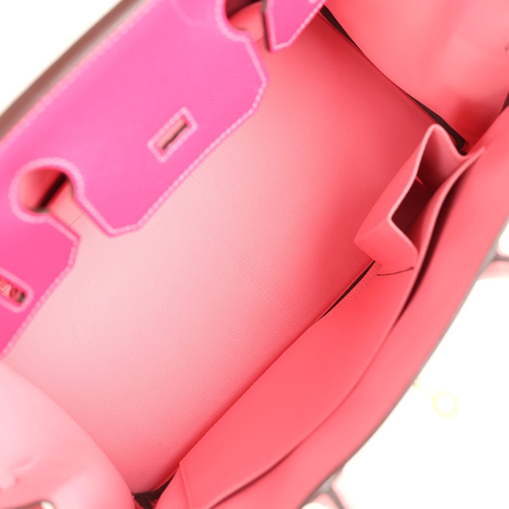 Pre-owned Hermes Special Order (HSS) Birkin 30 White, Rose Confetti and Rose Tyrien Epsom Brushed Gold Hardware - Image 8