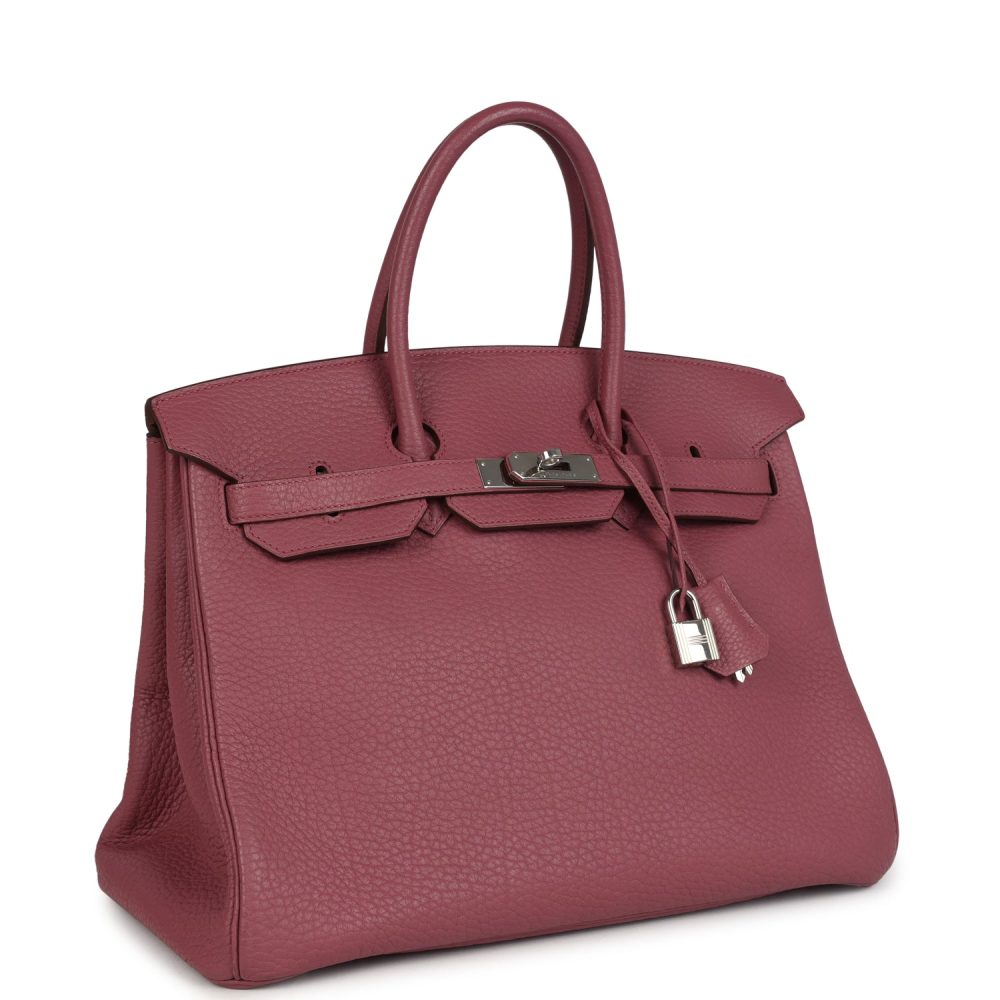 Pre-owned Hermes Birkin 35 Bois De Rose Fjord Palladium Hardware - Image 2