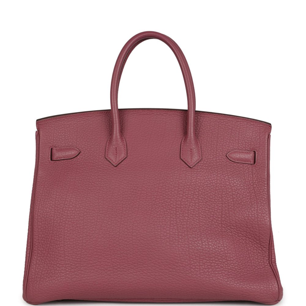 Pre-owned Hermes Birkin 35 Bois De Rose Fjord Palladium Hardware - Image 4