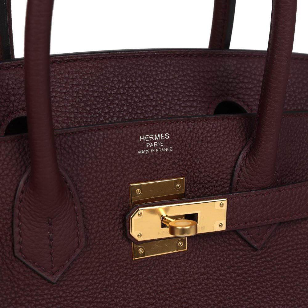 Hermes Birkin 30 Bordeaux Togo Gold Hardware - Image 7