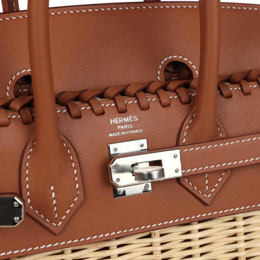 Hermes Picnic Birkin Sellier 25 Gold Swift Palladium Hardware - Image 7