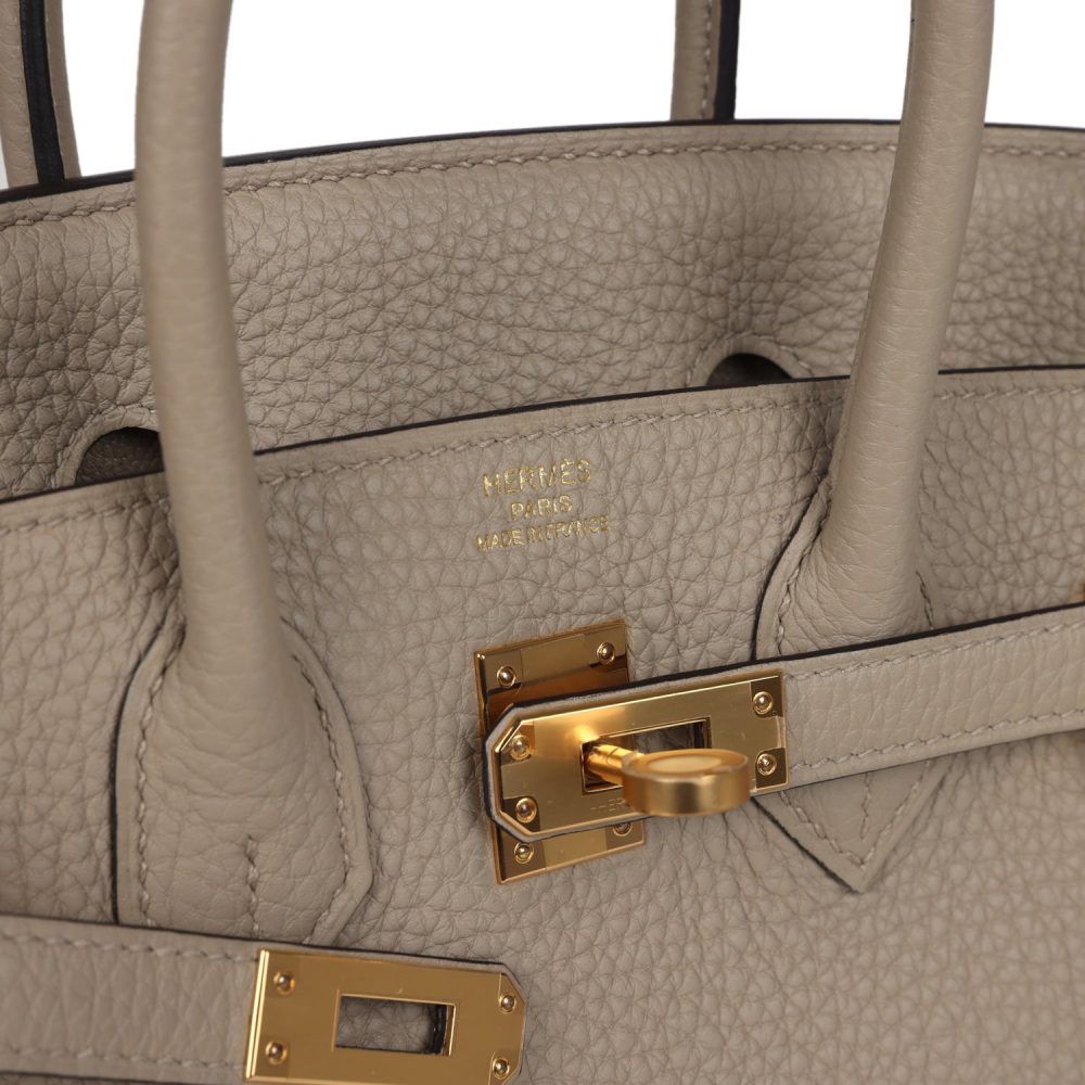 Hermes Birkin 25 Gris Tourterelle Togo Gold Hardware - Image 7