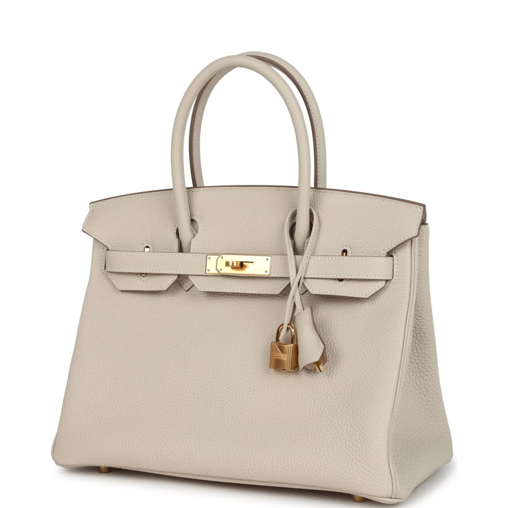 Hermes Birkin 30 Craie Togo Gold Hardware - Image 3