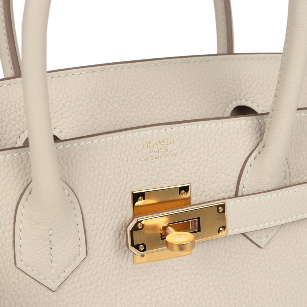 Hermes Birkin 30 Craie Togo Gold Hardware - Image 7