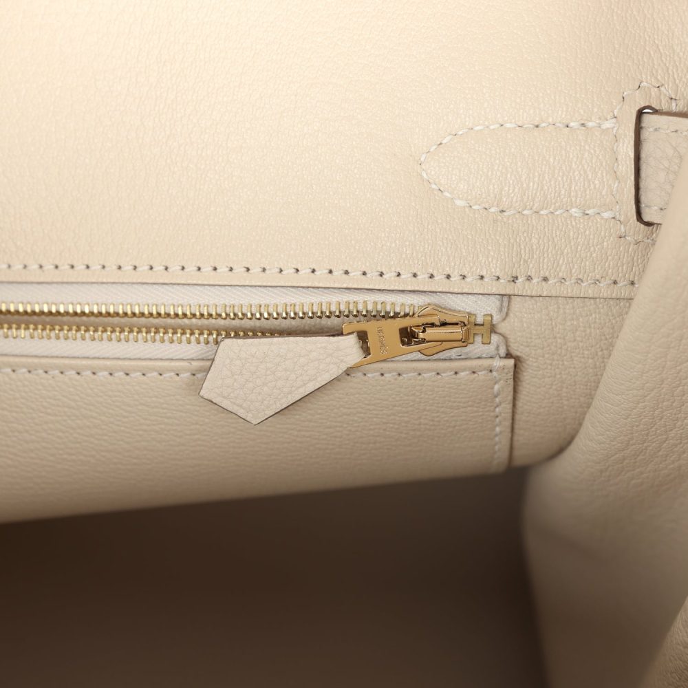 Hermes Birkin 30 Craie Togo Gold Hardware - Image 9
