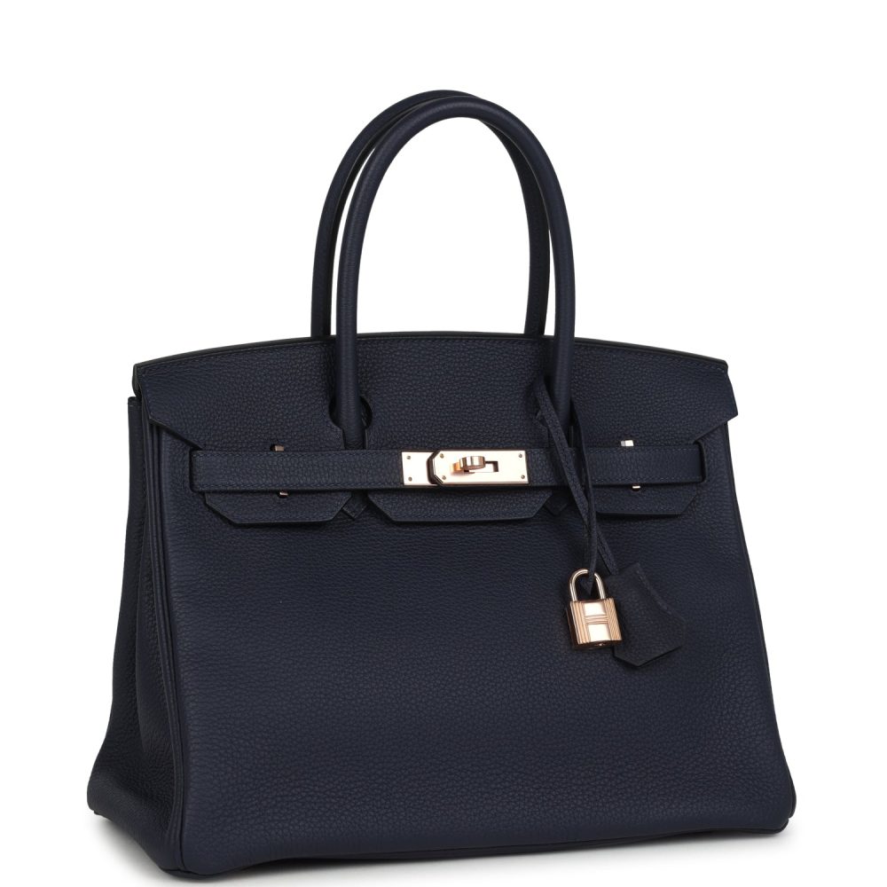 Hermes Birkin 30 Bleu Nuit Togo Rose Gold Hardware - Image 2