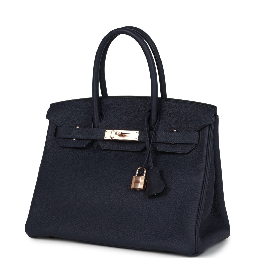 Hermes Birkin 30 Bleu Nuit Togo Rose Gold Hardware - Image 5