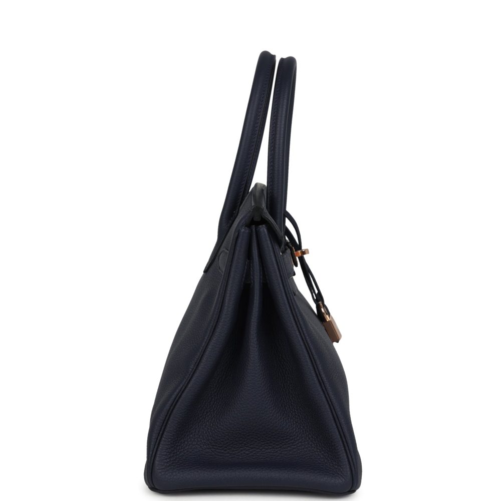 Hermes Birkin 30 Bleu Nuit Togo Rose Gold Hardware - Image 3