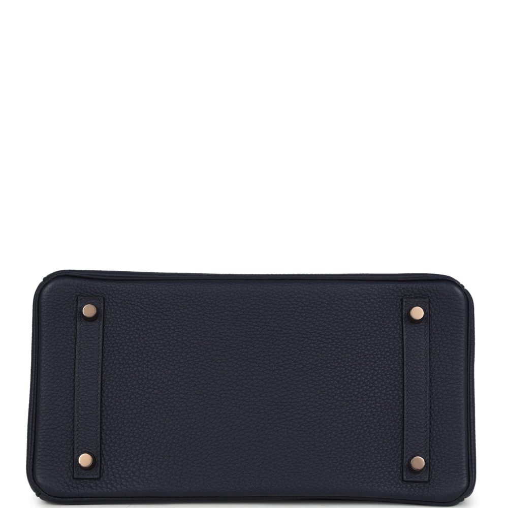 Hermes Birkin 30 Bleu Nuit Togo Rose Gold Hardware - Image 6