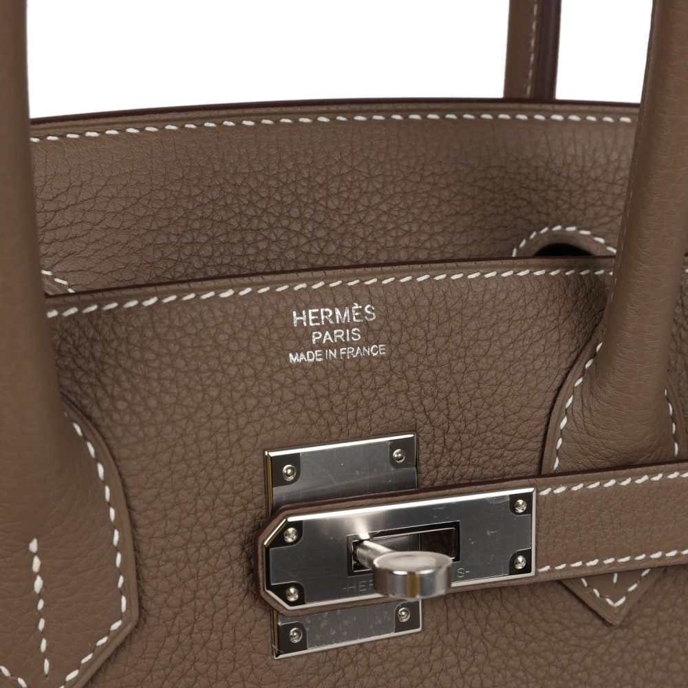 Hermes Birkin 30 Etoupe Togo Palladium Hardware - Image 7