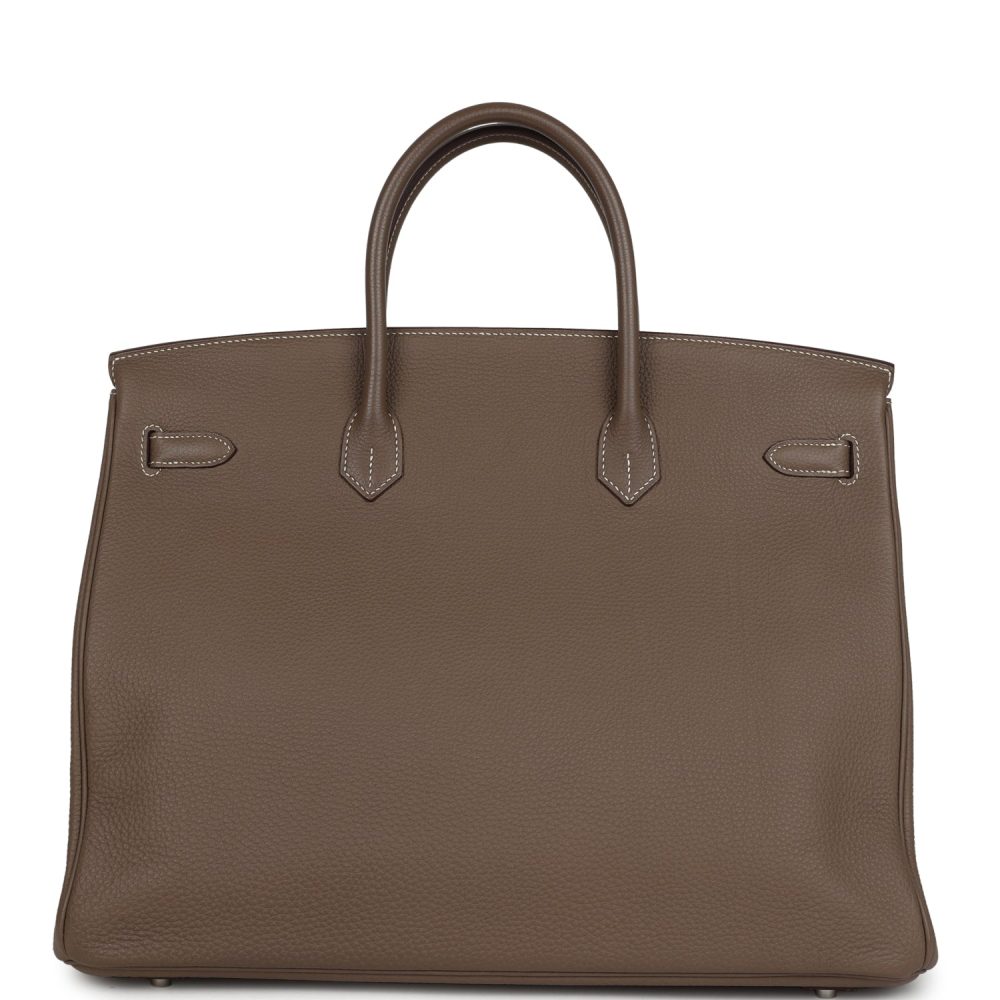 Pre-owned Hermes Birkin 40 Etoupe Togo Palladium Hardware - Image 4