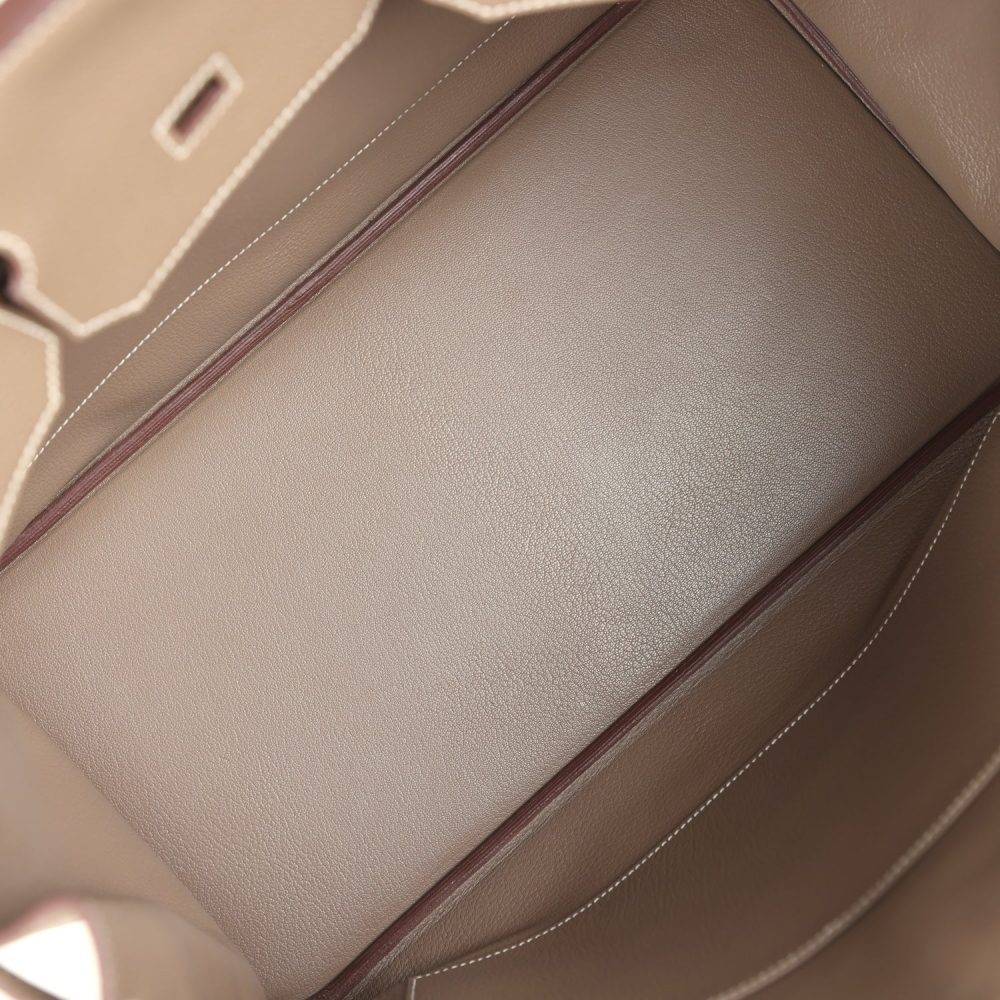 Pre-owned Hermes Birkin 40 Etoupe Togo Palladium Hardware - Image 8