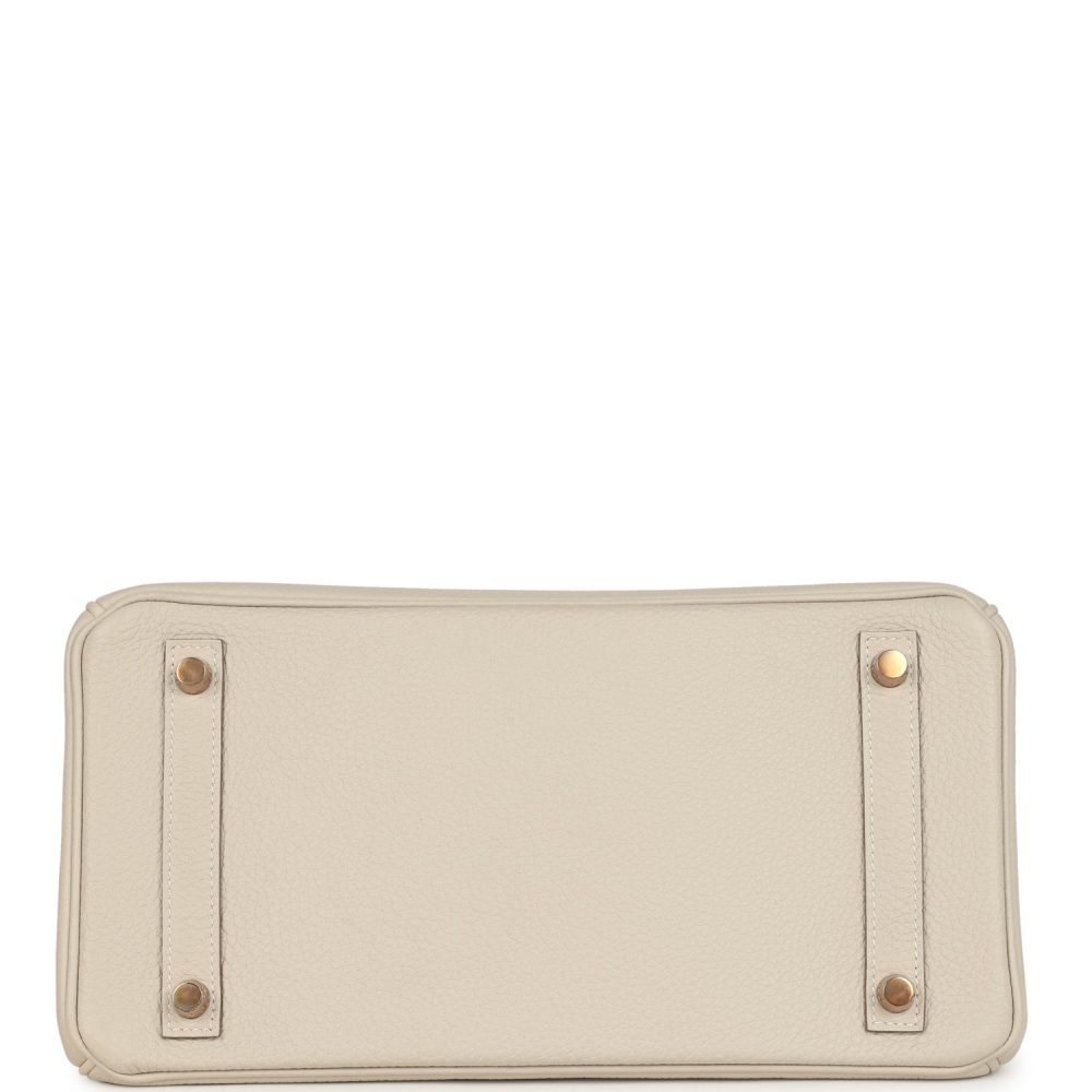 Hermes Birkin 30 Craie Togo Rose Gold Hardware - Image 6