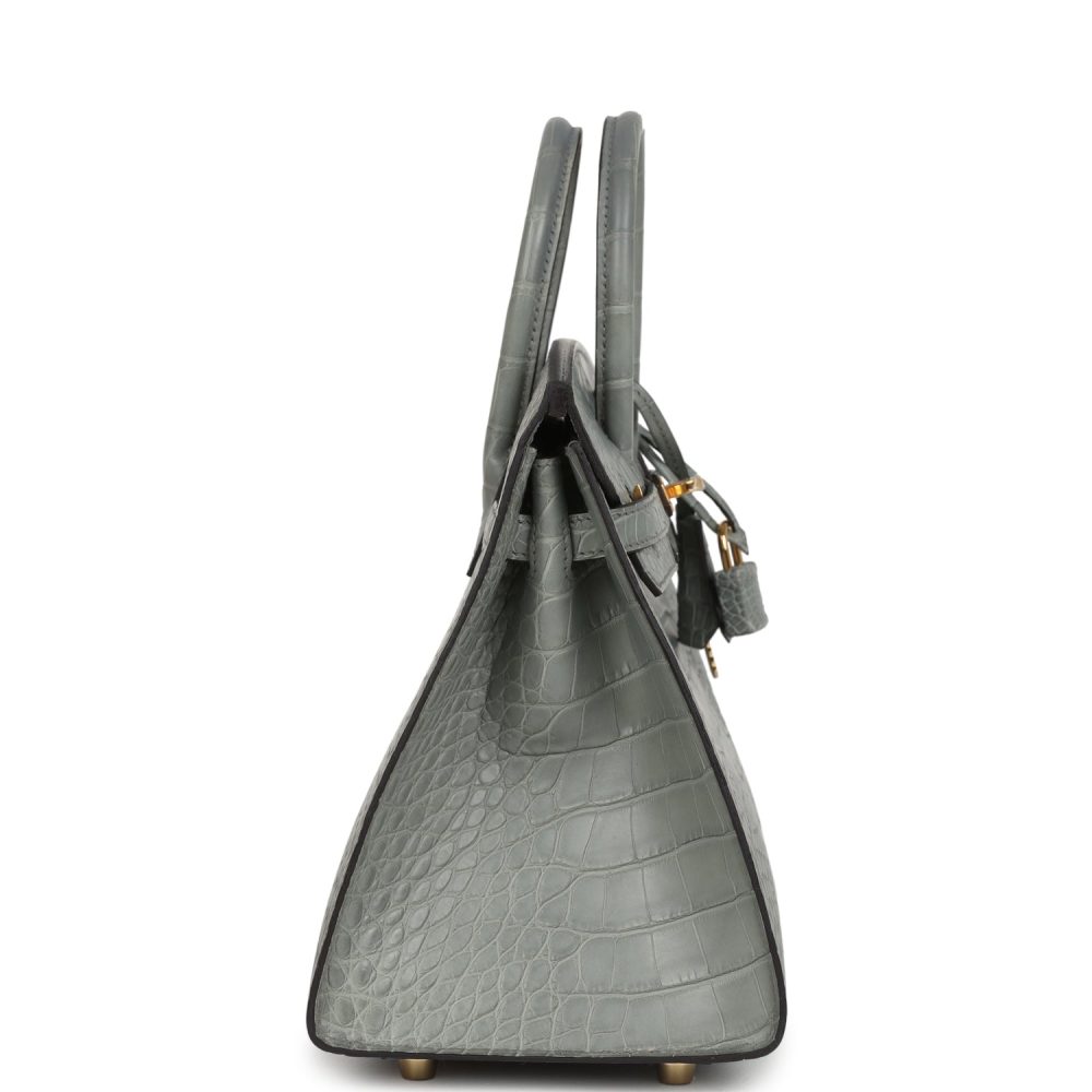 Hermes Birkin Sellier 25 Gris Ciment Matte Alligator Gold Hardware - Image 3