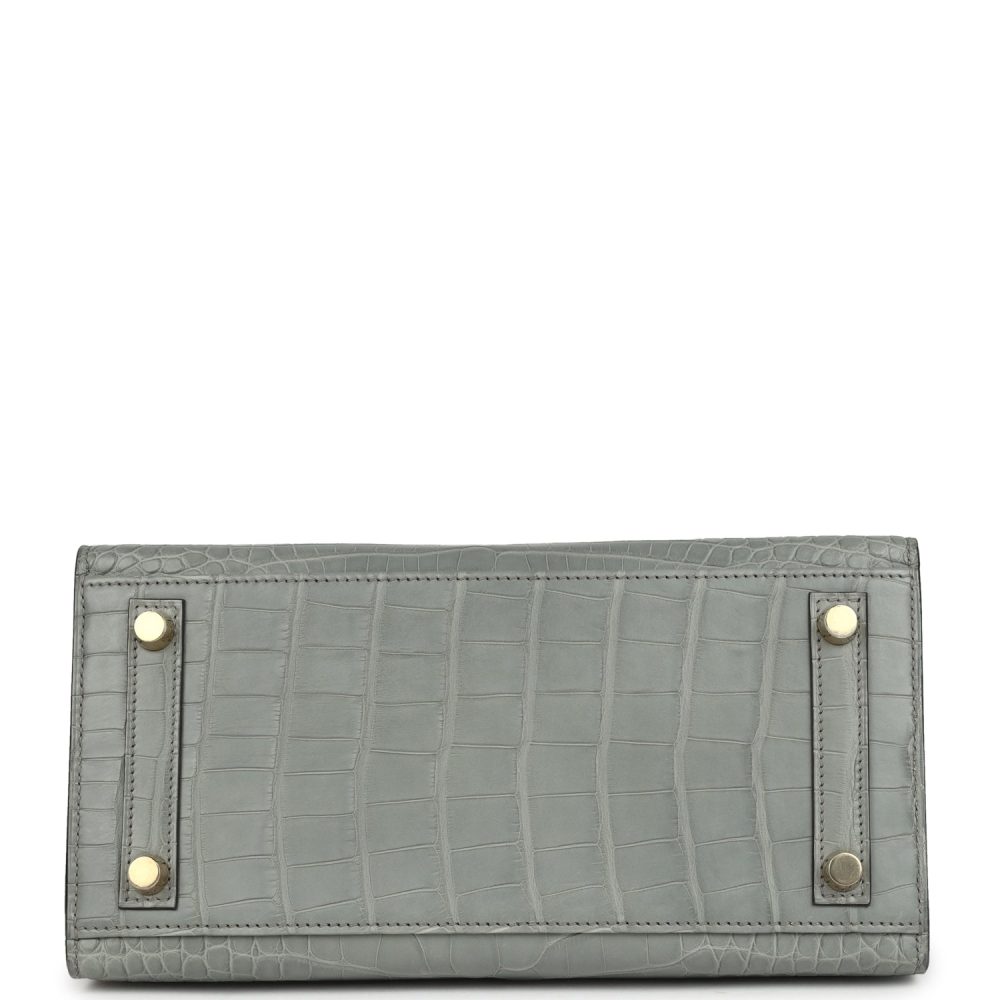 Hermes Birkin Sellier 25 Gris Ciment Matte Alligator Gold Hardware - Image 6