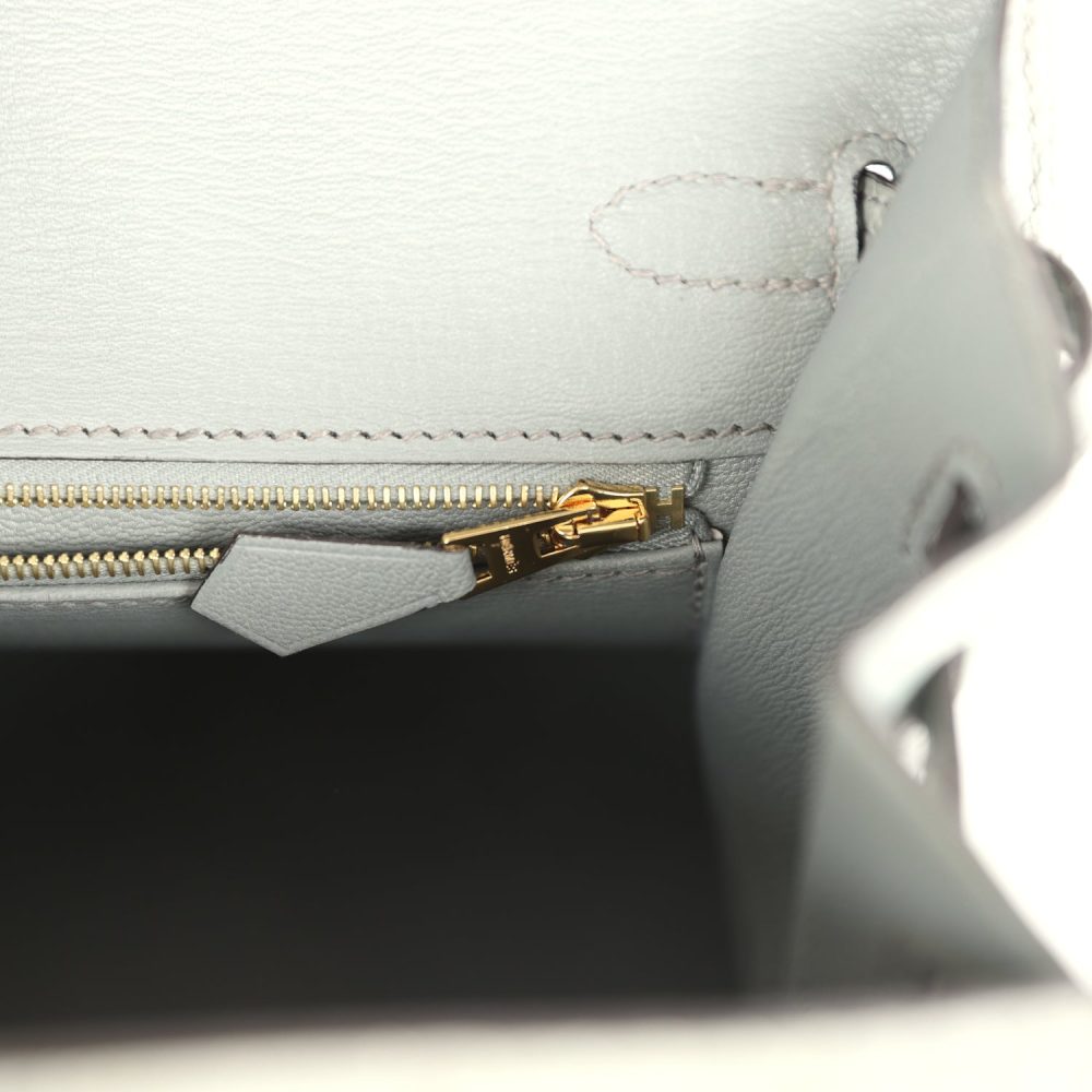 Hermes Birkin Sellier 25 Gris Ciment Matte Alligator Gold Hardware - Image 9