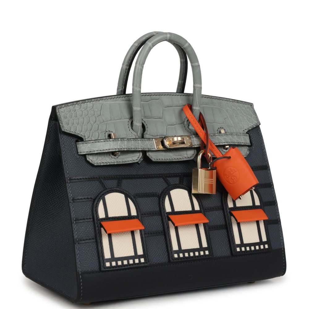 Hermes "Rainy Days" Sac Faubourg Birkin 20 Gris Misty Matte Alligator Permabrass Hardware - Image 2