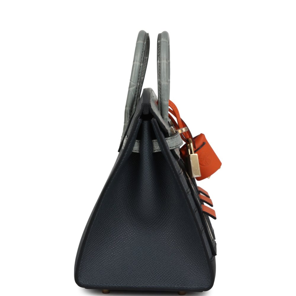 Hermes "Rainy Days" Sac Faubourg Birkin 20 Gris Misty Matte Alligator Permabrass Hardware - Image 3
