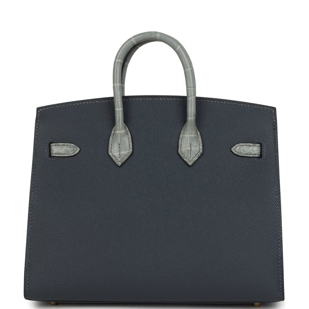 Hermes "Rainy Days" Sac Faubourg Birkin 20 Gris Misty Matte Alligator Permabrass Hardware - Image 4