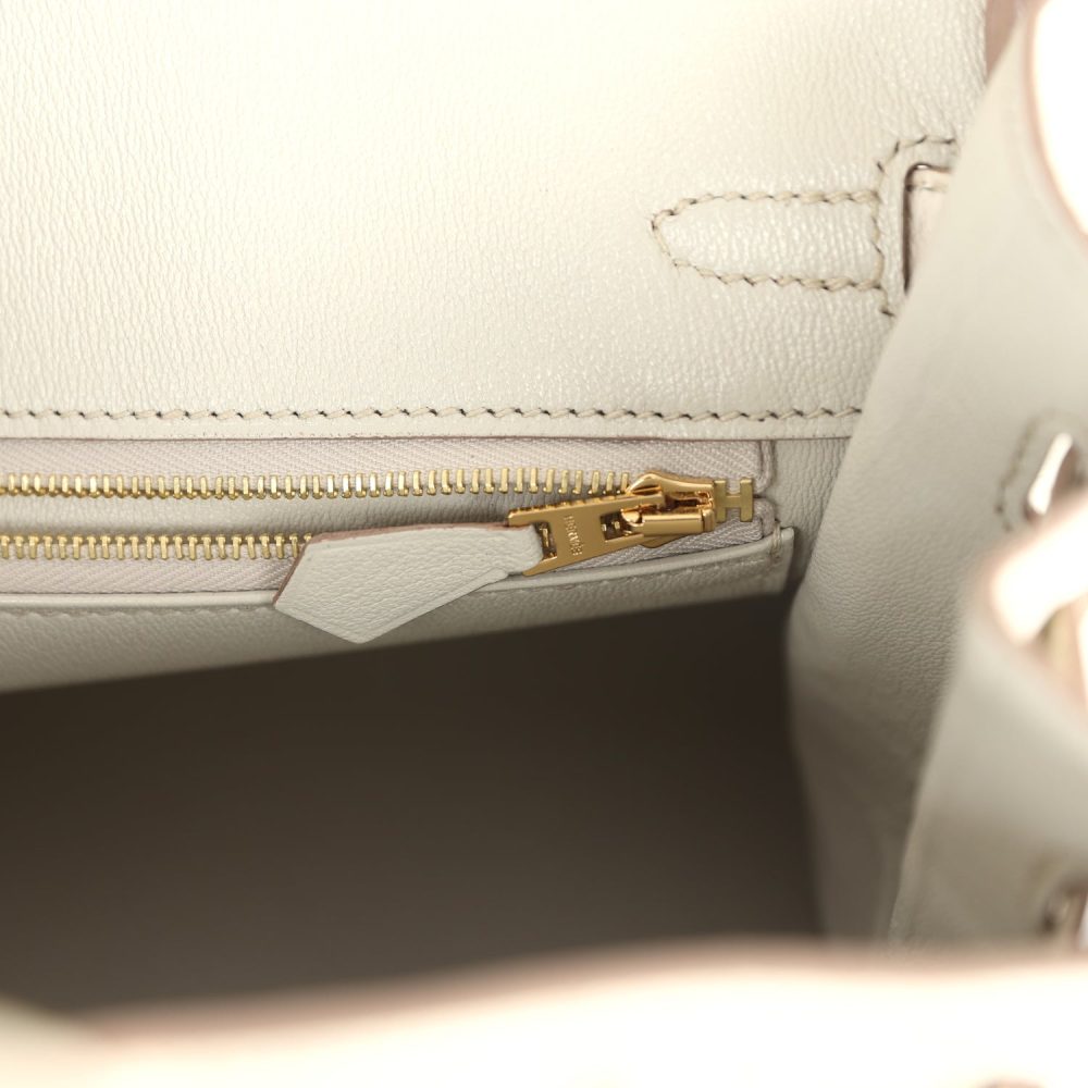 Pre-owned Hermes Birkin 25 Beton Matte Alligator Gold Hardware - Image 9