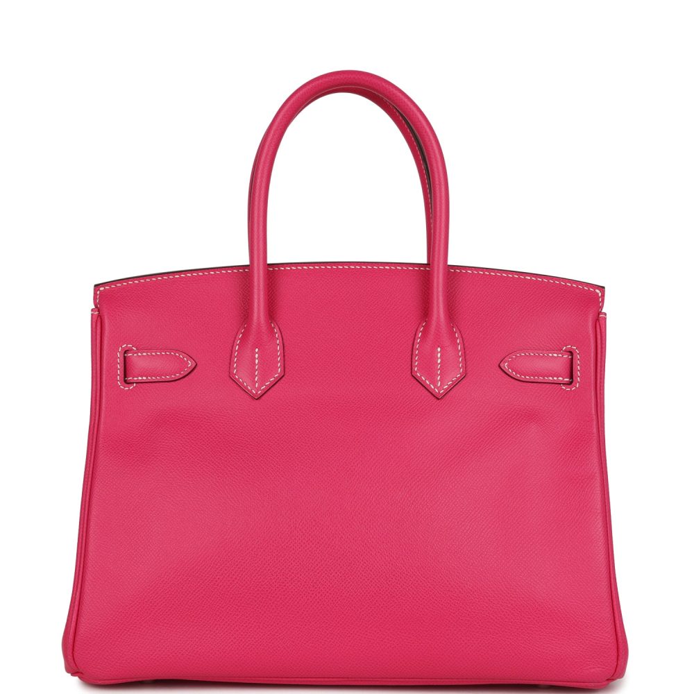 Pre-owned Hermes Birkin 30 Rose Tyrien Epsom Palladium Hardware - Image 4