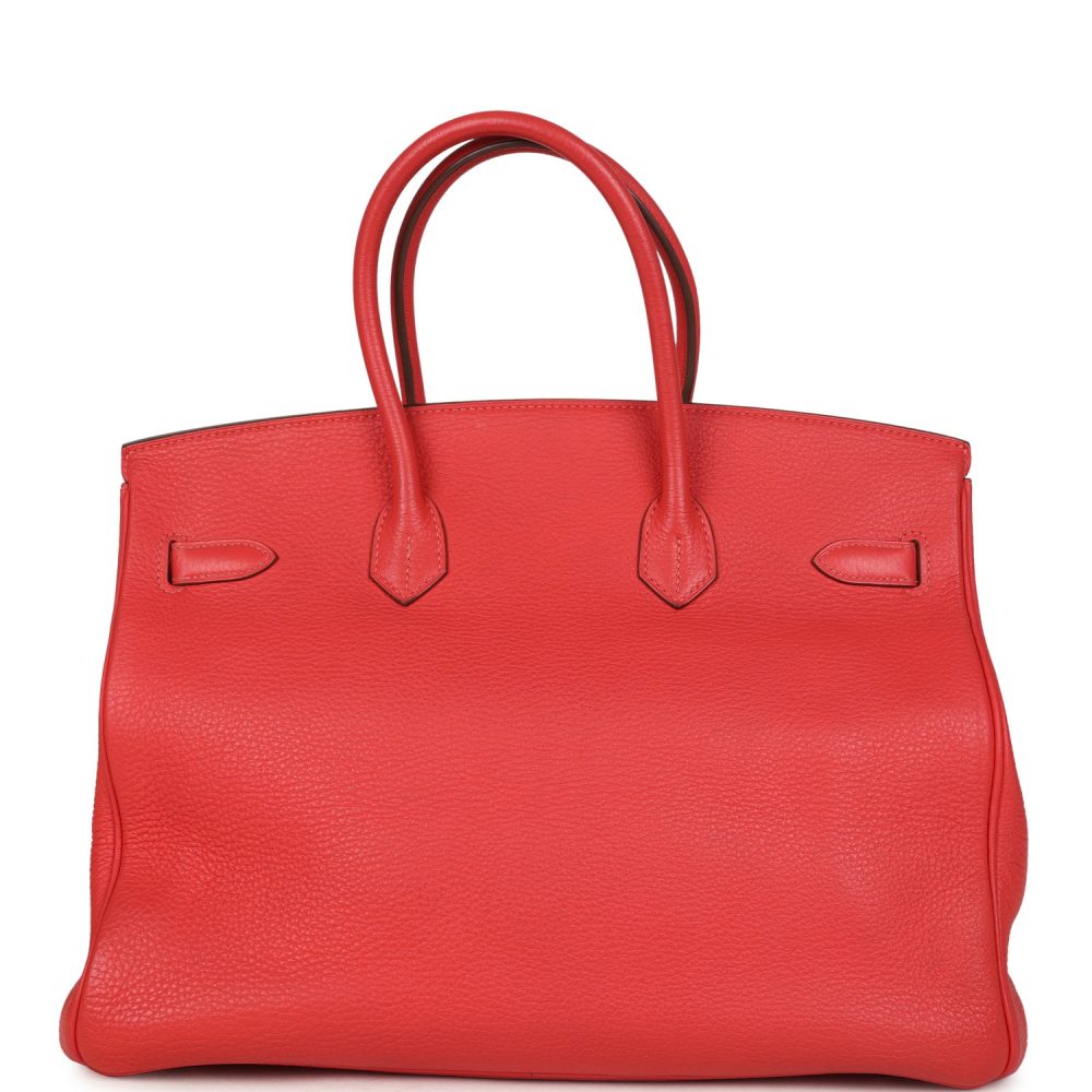 Pre-owned Hermes Birkin 35 Geranium Togo Gold Hardware - Image 4