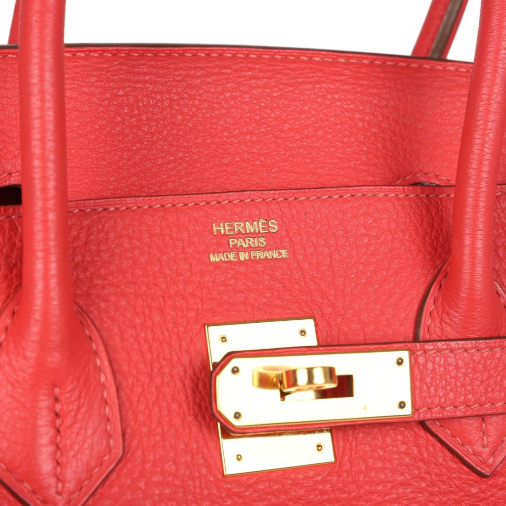 Pre-owned Hermes Birkin 35 Geranium Togo Gold Hardware - Image 7