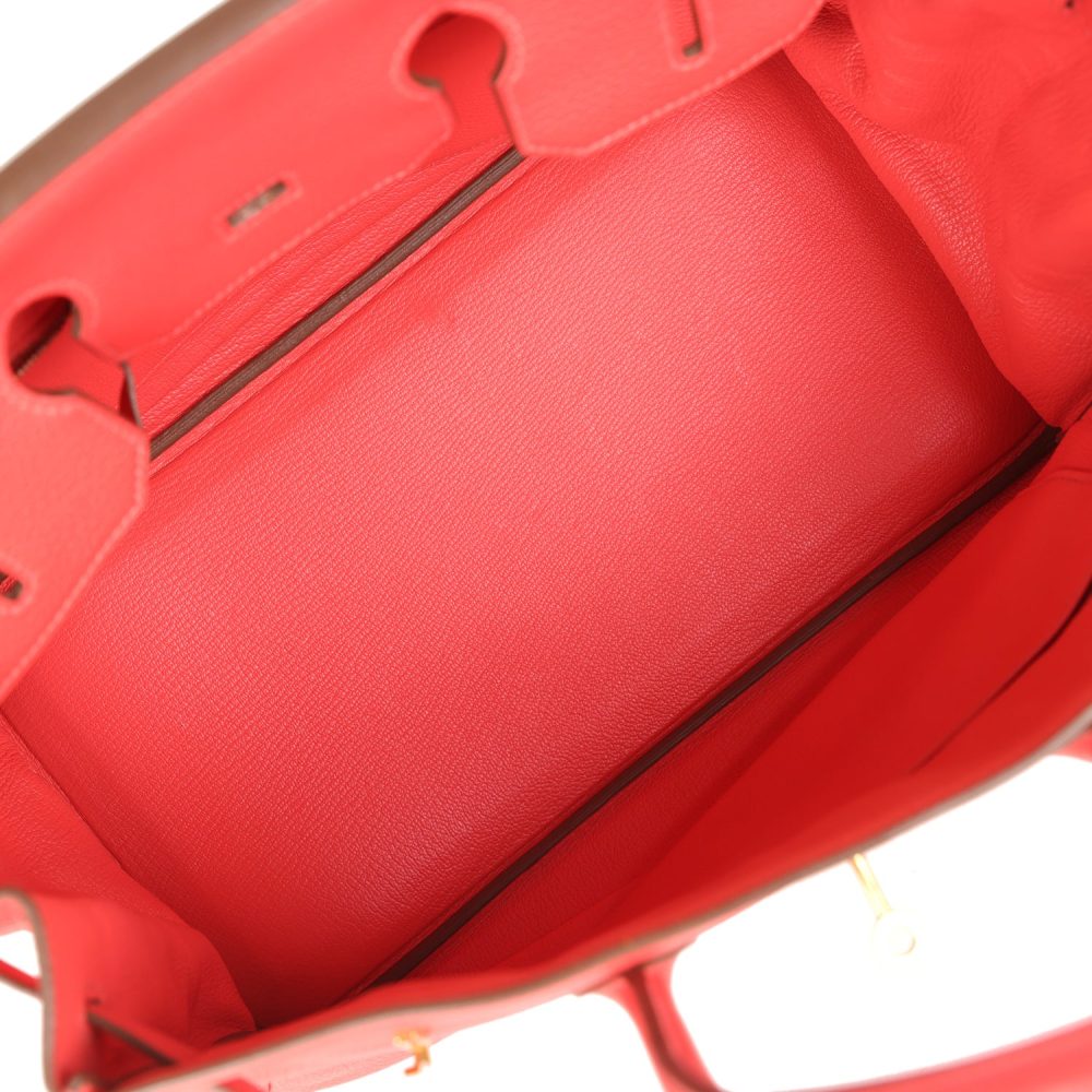 Pre-owned Hermes Birkin 35 Geranium Togo Gold Hardware - Image 8