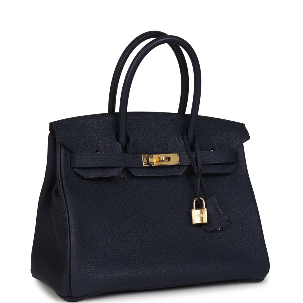 Hermes Birkin 30 Bleu Nuit Togo Gold Hardware - Image 2